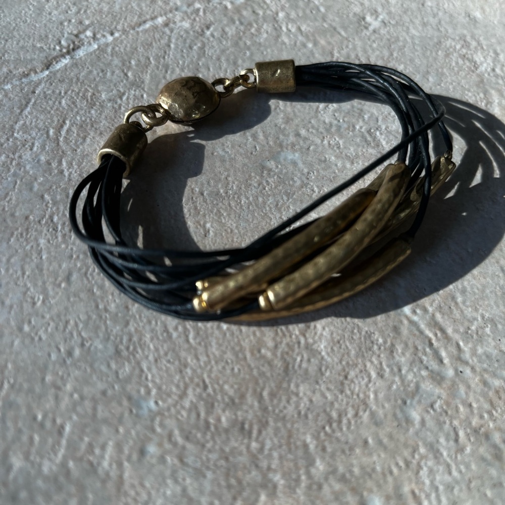 Chico's Black and Gold Multi-Strand Bracelet - Picture 5 of 5